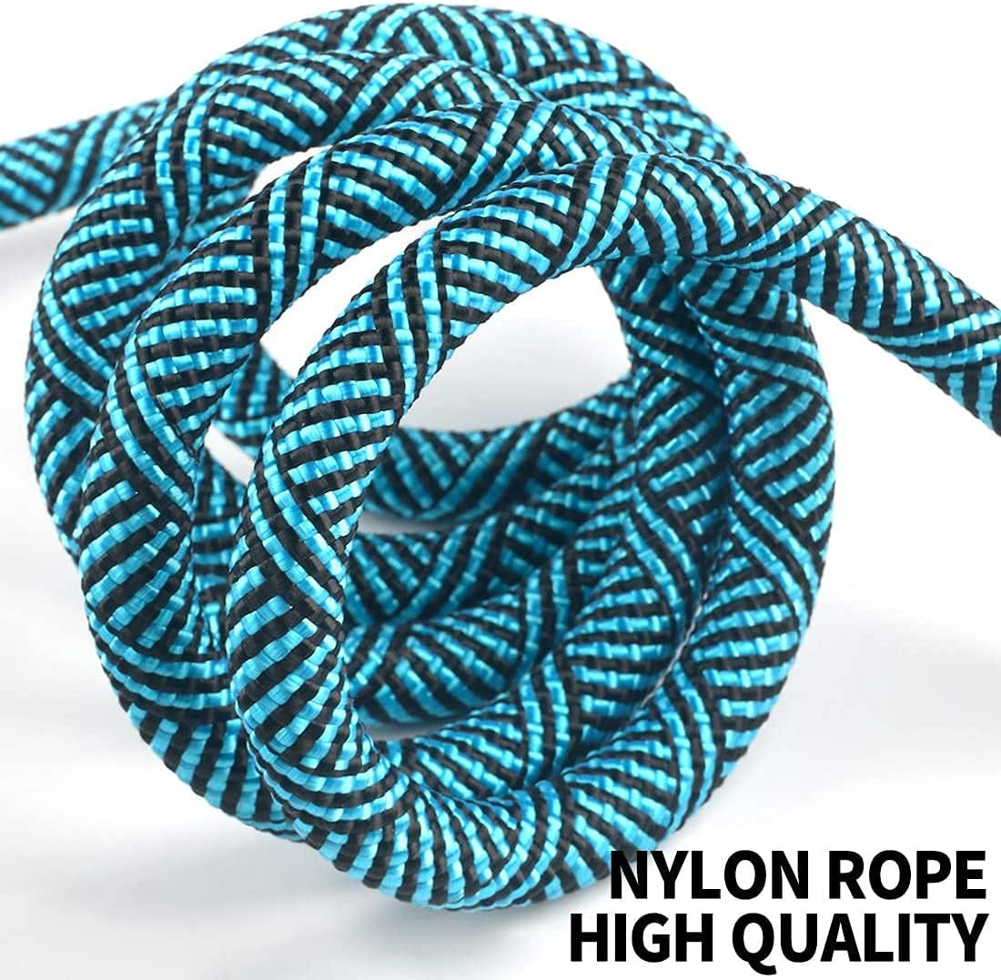 Dog Leash 10FT Thick Durable Nylon Rope - Comfortable Padded Handle Non Reflective Rope Dog Leash for Medium Large Dogs with Collapsible Pet Bowl and Garbage Bags (Non-Reflective10 FT -Blue